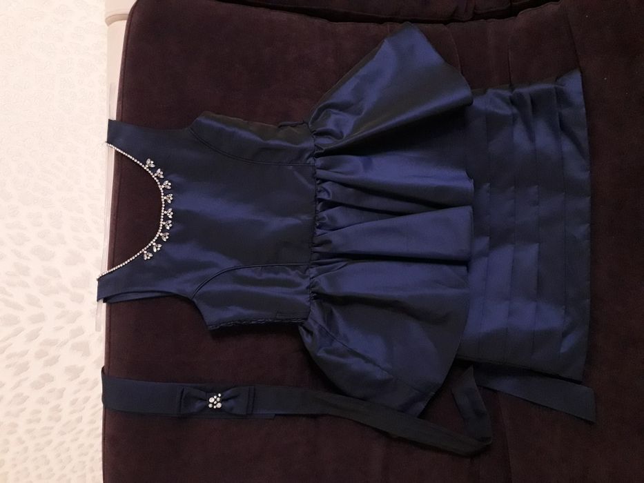 Платье детское 11-12 лет; синее ; рост 152