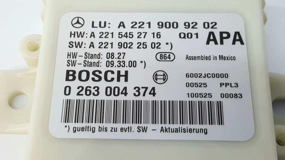 UNIDADE DE CONTROLE DE ESTACIONAMENTO MERCEDES CLASE S (W221) BERLINA S 350 CDI...