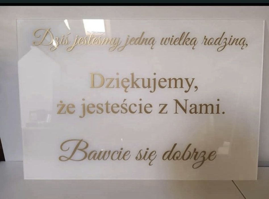 Zestaw tablic weselnych biało zlote