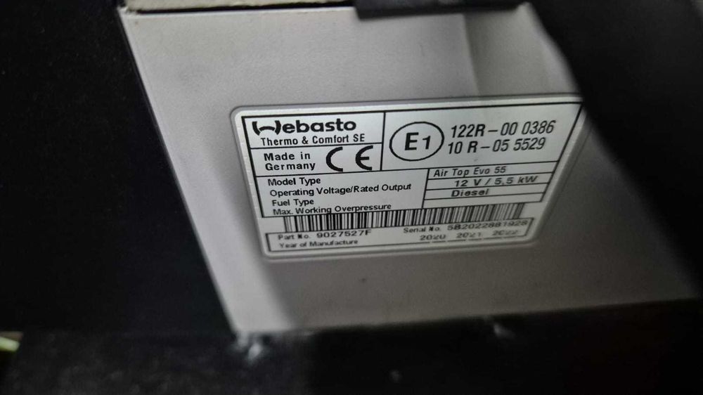 Webasto Ogrzewanie 12V 5,5KW air top evo airtop 5500 12V Kamper Łódka