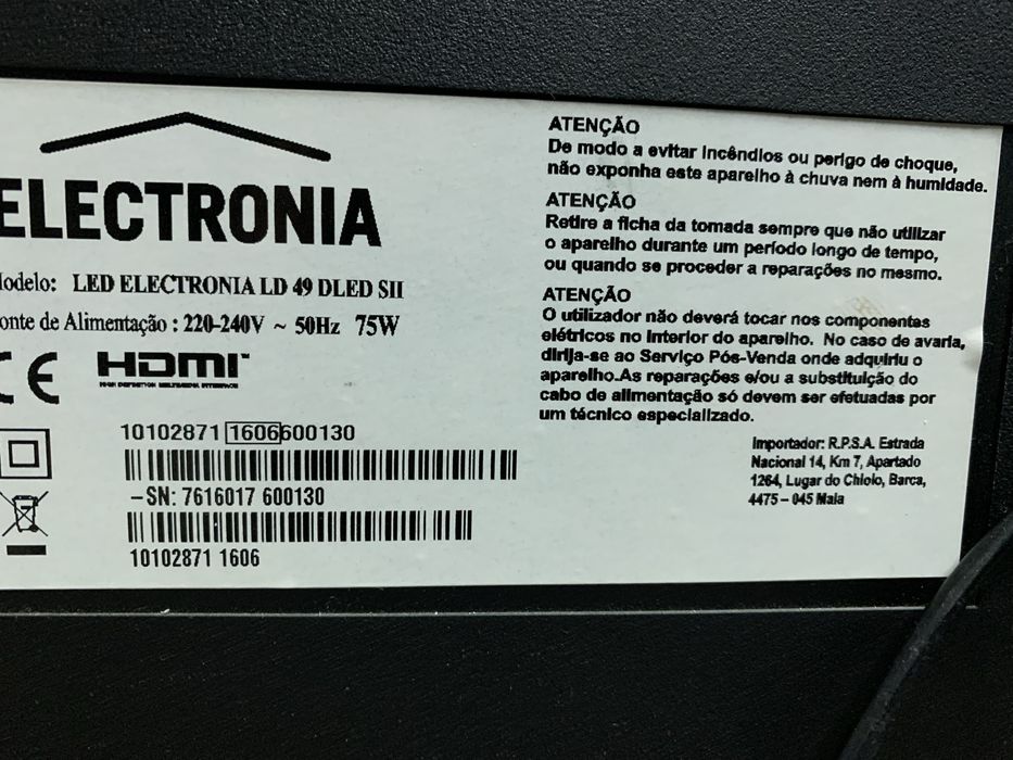 TV Led  124cm avariada