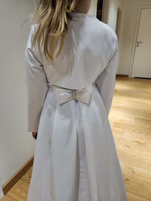 Sukienka komunijna bolerko buty torebka 140 - 145cm