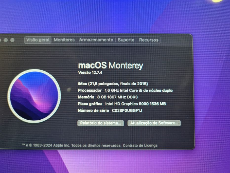 Apple iMac 21,5 com um ssd 1TB