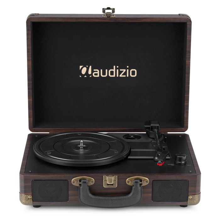 Gramofon Retro Bluetooth Głośniki AUX in Brązowy Gramofon w Walizce