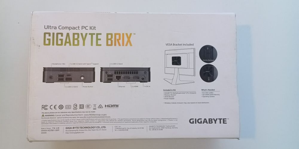 Mini PC Gigabyte 8GB 256Nvme Core i5