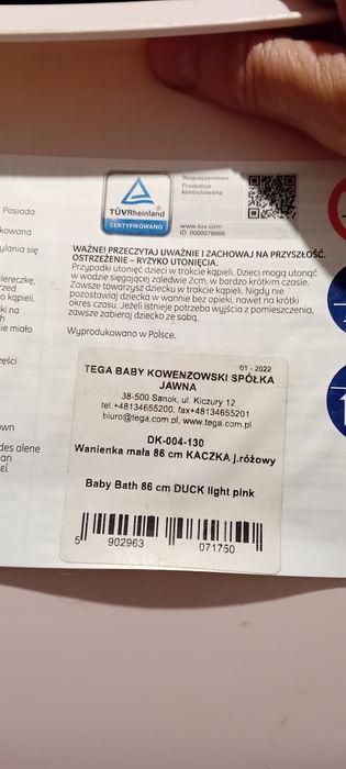 Wanienka dla dziecka Tega baby
