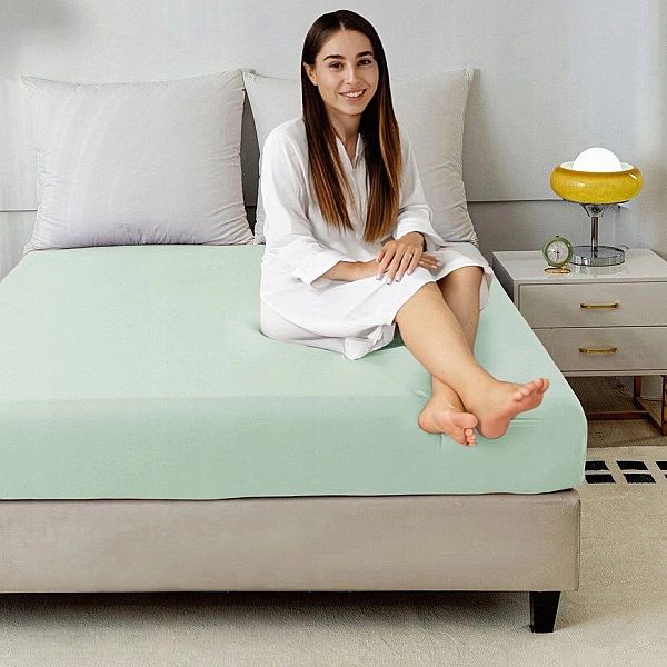 Prześcieradło 160x210 tradycyjne SATYNA BAWEŁNIANA Bolzano MIĘTOWE