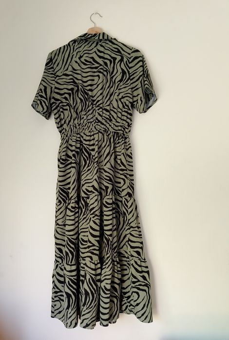 Vestido comprido verde e preto Vilanova L