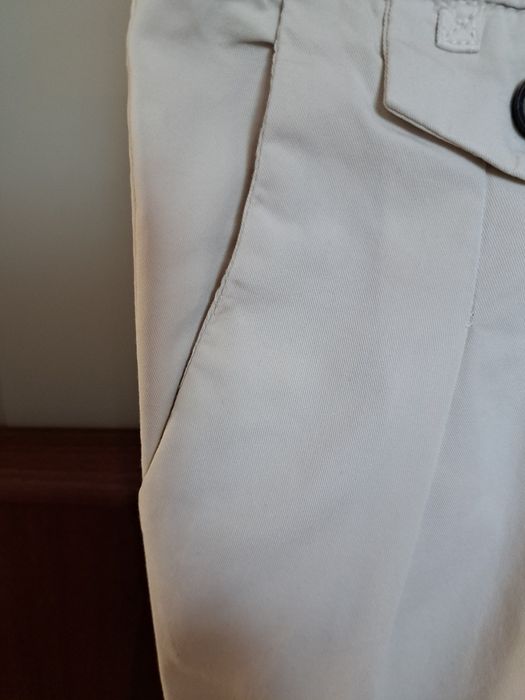Spodnie damskie Zara bawełna jasny beż S-ki