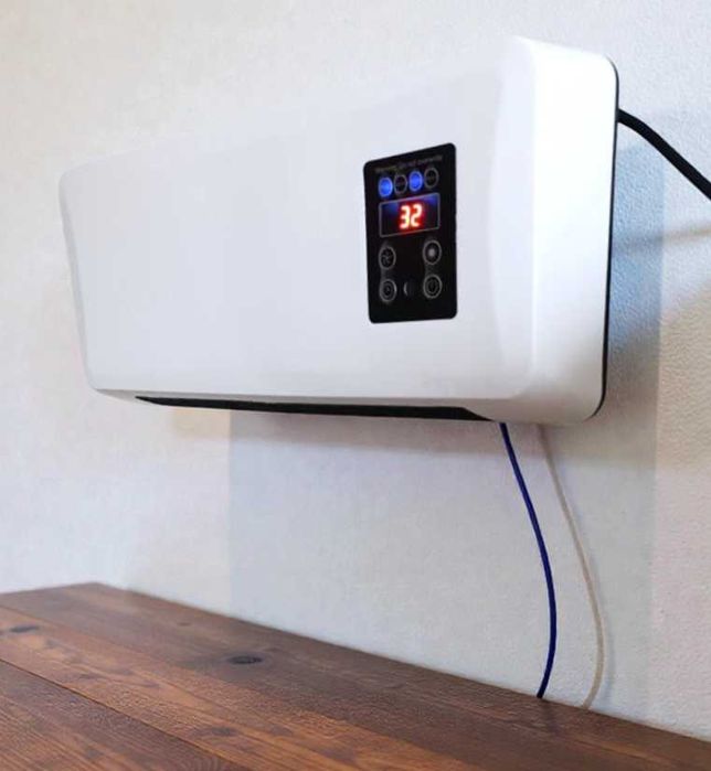 Тепловентилятор настінний з пультом 1500 Вт обігрівач таймер сушарка