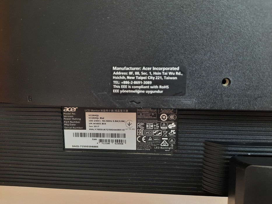 Monitor Acer V226HQLBbd 21,5" (UM.WV6EE.B04)