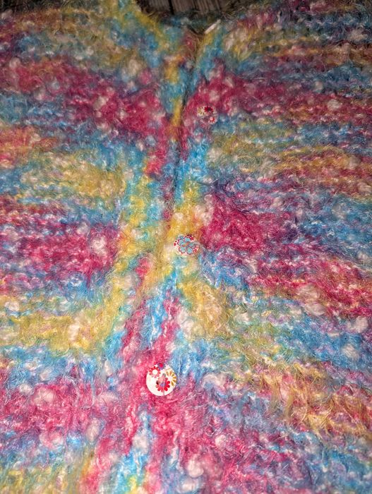 Nowy sweter handmade dziewczynka wełna 134