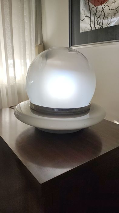 Candeeiro Mesa Vintage Anos 70 Vidro Soprado Estilo Murano Space Age