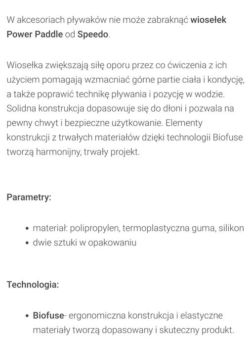 Wiosła pływackie Speedo rozmiar L