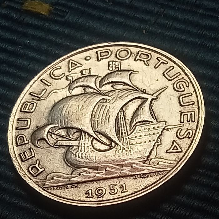 moeda prata 5.00 escudos 1951