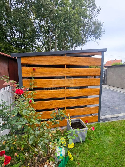 Schowek Domek Ogrodowy 5X2M Antracyt Grafit Dach Spad W Tył Ts829