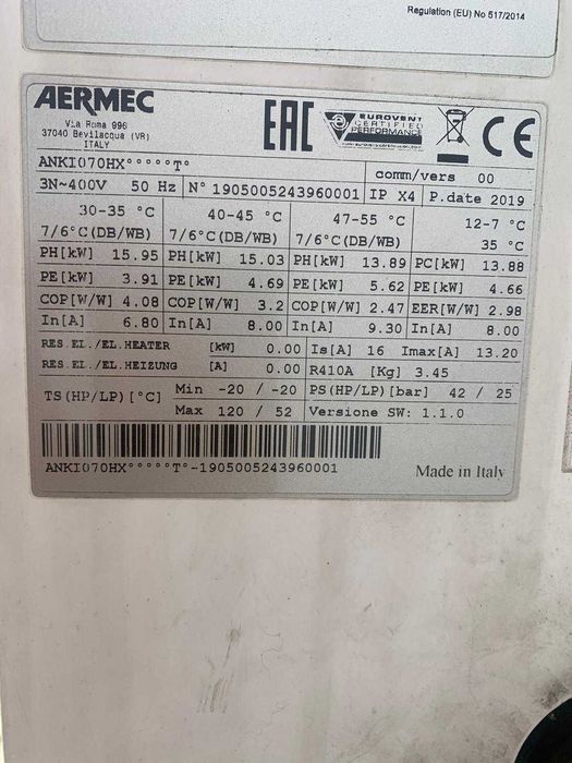 Pompa ciepła AERMEC