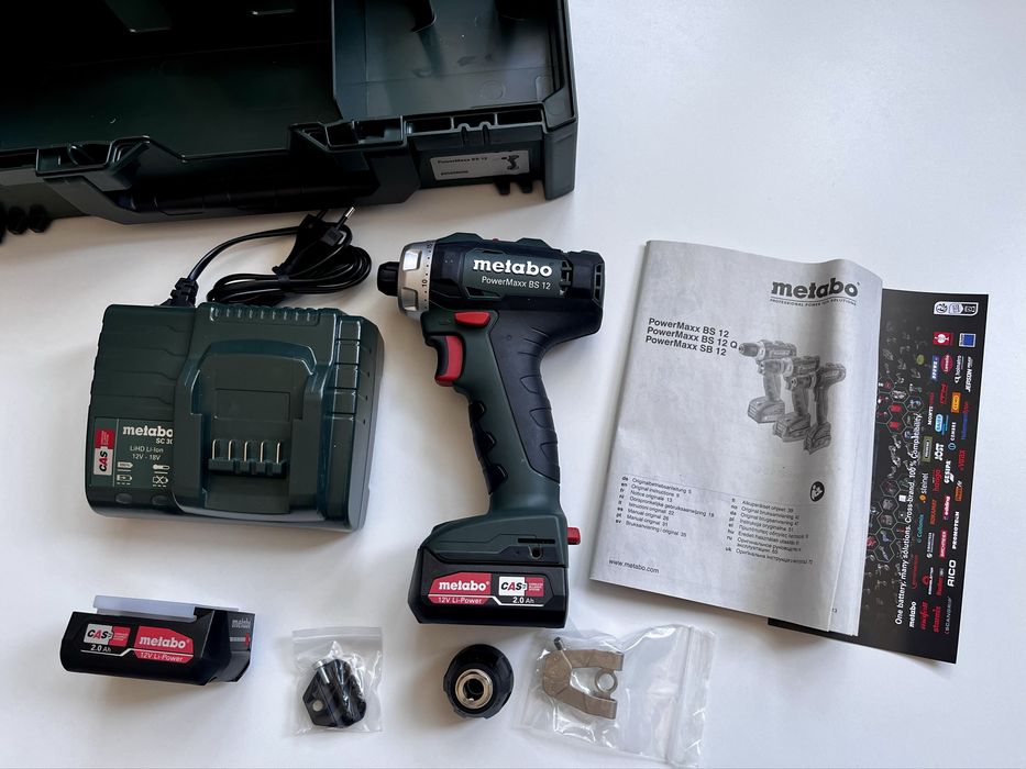 Wkrętarka Metabo PowerMaxx BS 12 2x2.0Ah NOWA + walizka