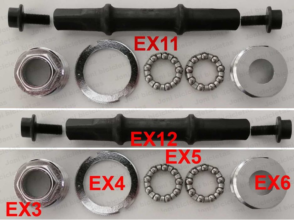 Pedaleiras e eixos de quadra