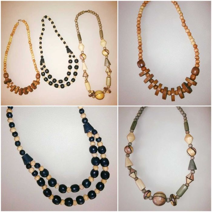 Colares artesanais feito em madeira