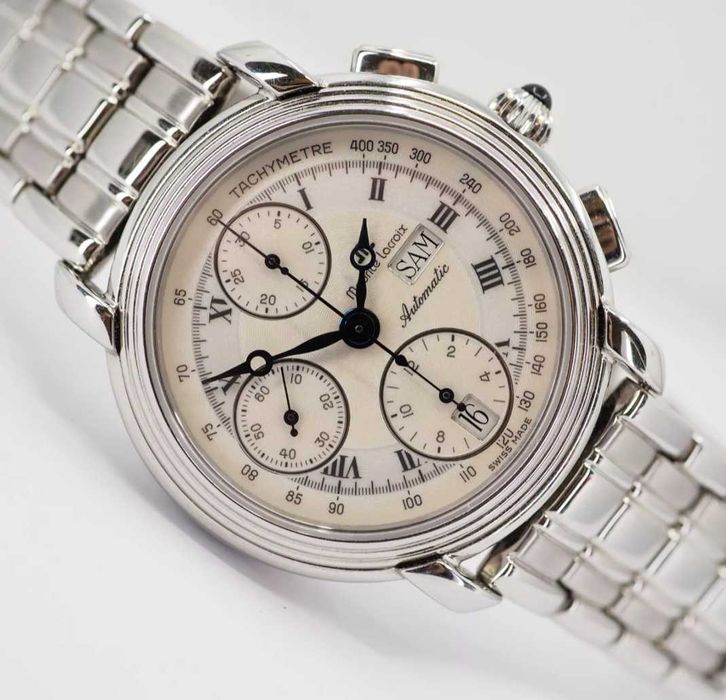 Maurice Lacroix- Automatic 25 Date, "Blue" Tachometr, Szafir, Papiery