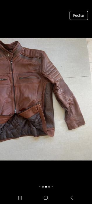 Casaco de pele genuína vintage Xl