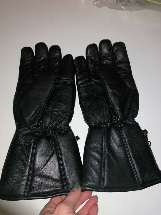 Thinsulate luvas em pele de motard