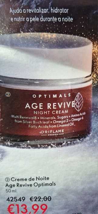Creme de Noite Age Revive Optimals 50 ml Oriflame