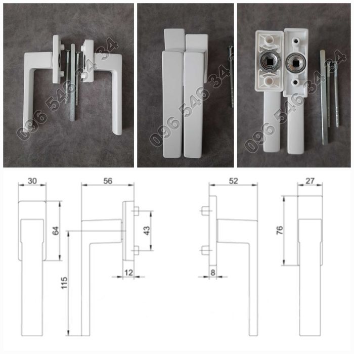 Двостороння балконна ручка (2-х сторонні ручки для балконних дверей)