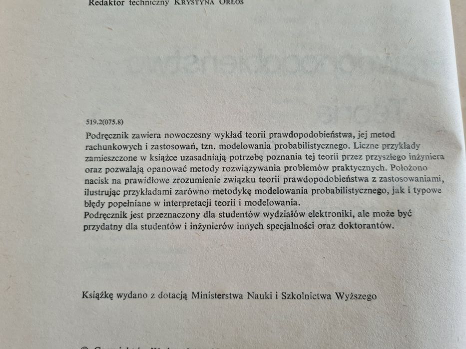Prawdopodobieństwo - Teoria - Modelowanie probabilistyczne w technice