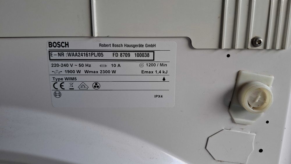 Pralka Bosch WAA24161PL/05 uszkodzona