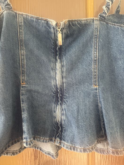Jeansowy Top Gorsetowy ZARA Z1975 – Denim na ramiączkach