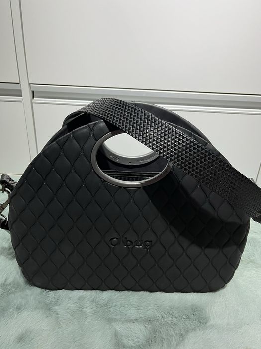 O bag moon pikowany czarny