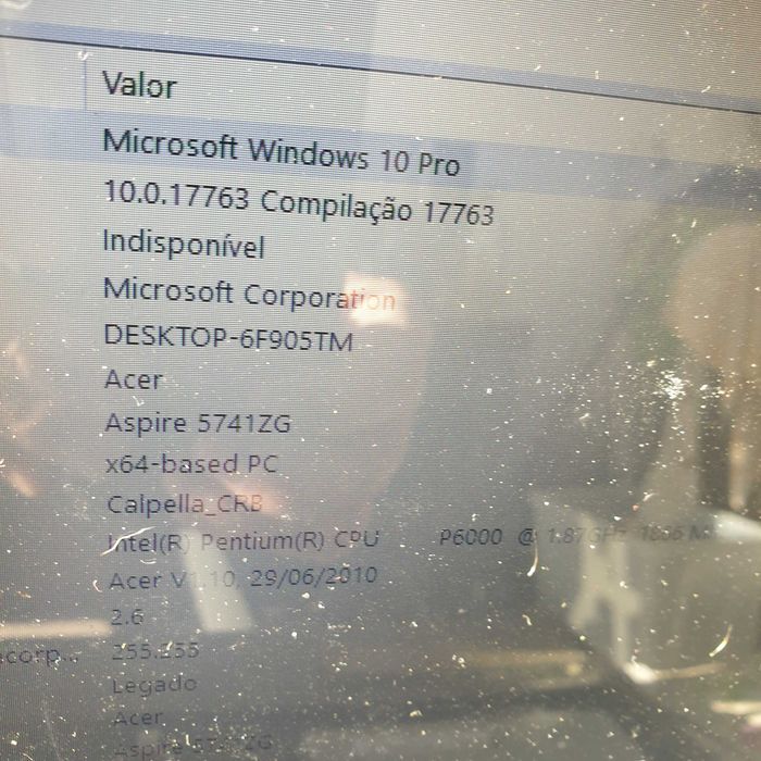 motherboard acer 5741ZG com processador P6000 incluído