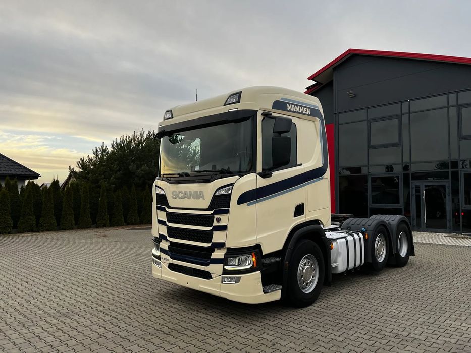 Scania R450 6x2 PUSHER  STAN IDEALNY !!!!  CAŁA  NA PODUSZKACH SPROWADZONA OŚ PODNOSZONA SKRĘTNA FULL LED  LEKKA 8,2 T Hydraulika  NAVI Waga Lodówka Blokada mostu
