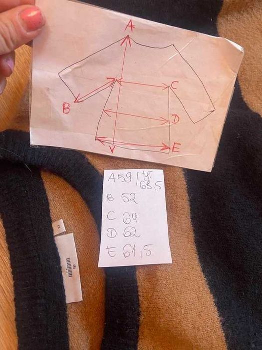 Minimum paski sweter oversize luzny xl 42 44 +size welna moher wool wiosna