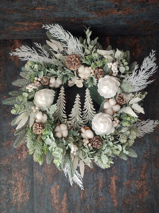 Wyjątkowy wianek świąteczny zimowy - Zimowy Szept