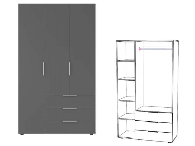 Шафа 3Д, шкаф 115 см, шафа розпашна, шкаф распашной, шкаф в спальню