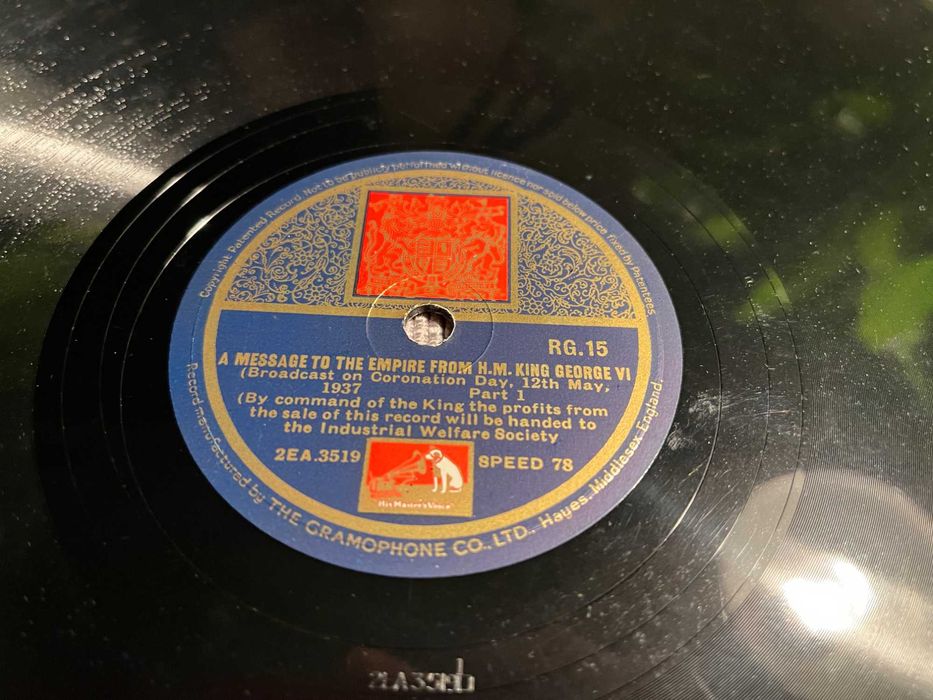 HM King George Coronation 1937 HM Queen Message to Women 1939 2 Płyty
