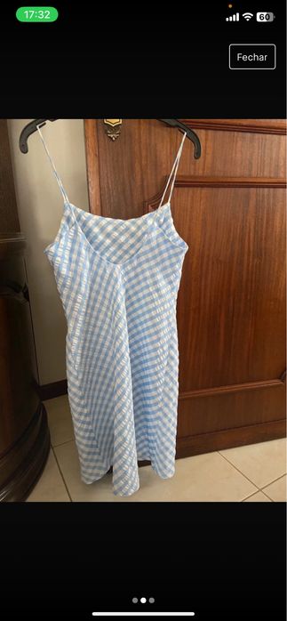 Vestido azul xadrez