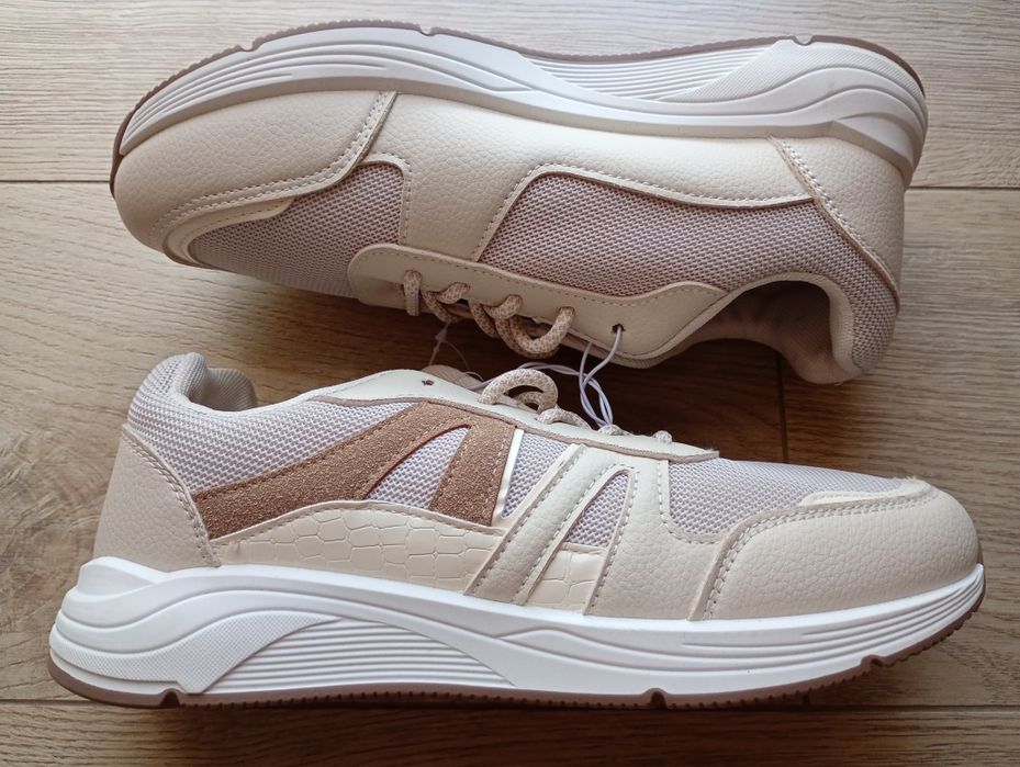 Buty, sneakersy damskie, beżowe r.40, nowe, wysyłka gratis!