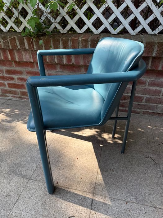Krzesło skórzane Leolux Vintage Bauhaus Space Age