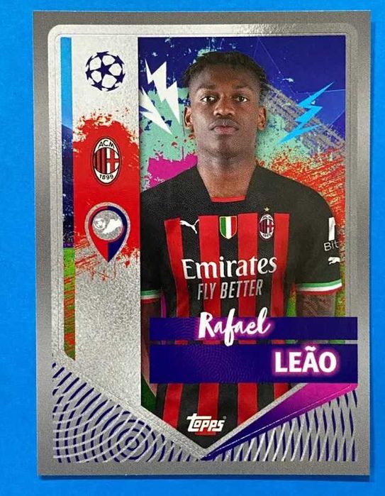Topps Champions League 2022-23 #39 Rafael Leao (Milan) cromo prateado