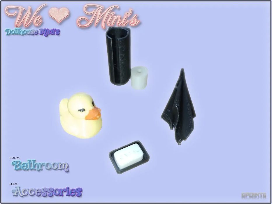 Acessórios de Casa de Bonecas - Casa de Banho (Escalas 1:18 e 1:12)