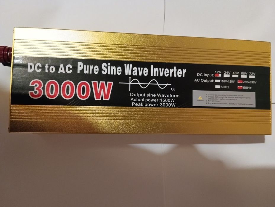 Инвертор 12В в 220В. 3000W. Чистый синус (Pure Sine Wave). Новый