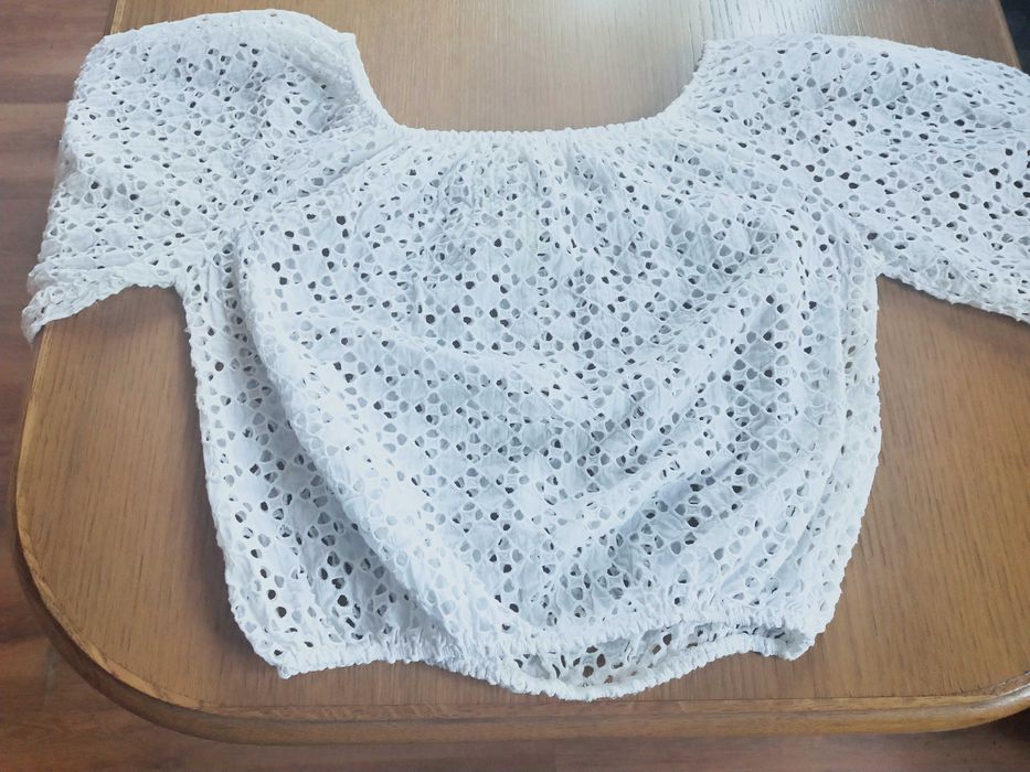 Crop Top haft / bluzka biała