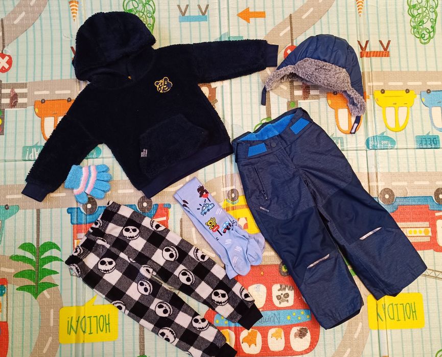 Зимові штани, тепла кофта, колготи, шапка, зимовий одяг , лижні штани