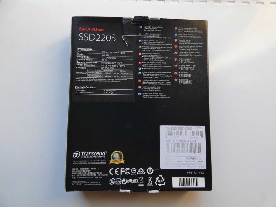 2.5" SSD Drive: Transcend SSD, 480 GB. Read ad64740676551169121