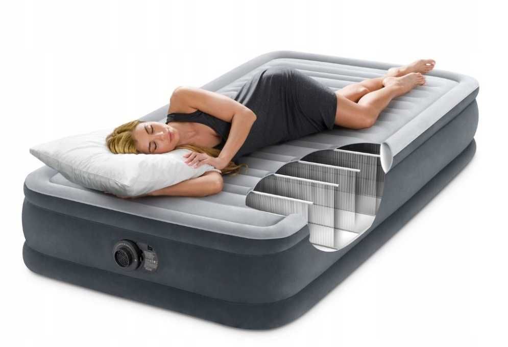 NOWY Materac łóżko do spania jednoosobowy z pompką  99x191x33 cm