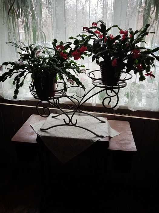 Металлическая  холодной ковки  подставка для цветов